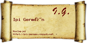 Ipi Germán névjegykártya
